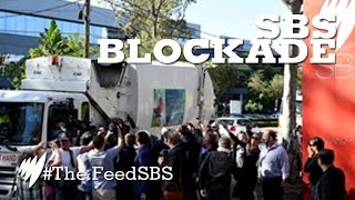 Garbage trucks blockade SBS for Struggle Street [upl. by Domash]