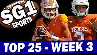 Week 3 Top 25 Rankings from SG1 Sports 2024 College Football Season [upl. by Dlorad]