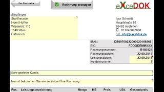 Excel Tool für Kleinunternehmen Rechnung automatisiert erstellen [upl. by Truk]