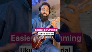 Most easiest ukulele strumming pattern ever  Ukulele tutorial shorts diwalispecial [upl. by Sheehan]