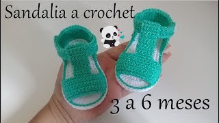 Sandalias a crochet  modelo víctor 3 a 6 meses bebe [upl. by Nogem]