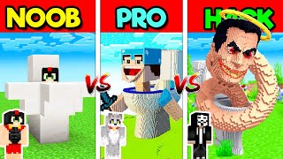 Construimos SKIBIDI TOILET NOOB vs PRO vs HACK en Minecraft [upl. by Cence]