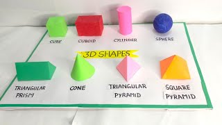 3D shapes model for school project3D geometrical shapes3D shapes math projectmath tlm 3D shapes [upl. by Flatto]