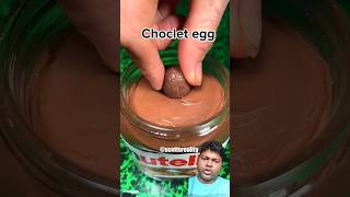 Chocolate egg is dipped into nuttela chocolate chocolate satisfying nutella chocolateegg [upl. by Giffy]