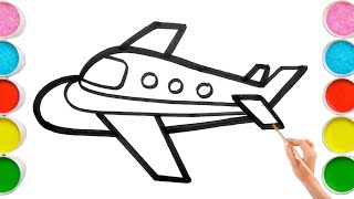 Aeroplane Drawing For Kids  Kids drawing  Coloring painting  Toddler  Helicopter  aeroplane [upl. by Lanza]