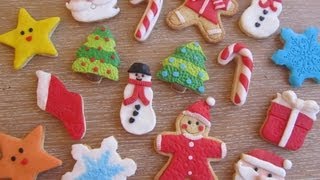 Come decorare dei biscotti di natale natalizi con pasta di zucchero [upl. by Artemed]