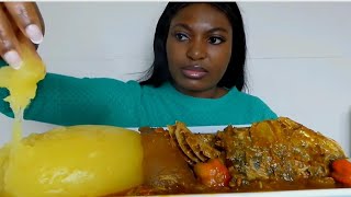 Asmr mukbang banga soup with starch fufu [upl. by Nalepka690]