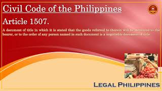 Civil Code of the Philippines Article 1507 [upl. by Nole]