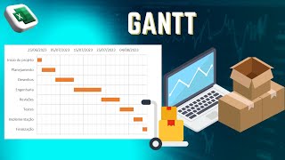 Como fazer Cronograma em Excel com Gráfico de Gantt Planejamento [upl. by Rotow391]