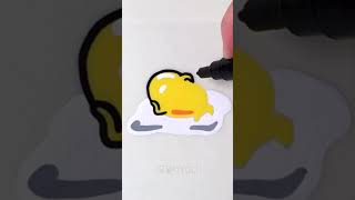 【슈링클스】 산리오 구데타마 키링 만들기  DIY Sanrio Gudetama keychain with shrinky dinks 슈링클스 [upl. by Lenoil835]