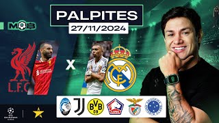 PALPITES DE FUTEBOL PARA O DIA 27 11 2024  BILHETE PRONTO QUARTOU NO MUNDO BET [upl. by Doreg]