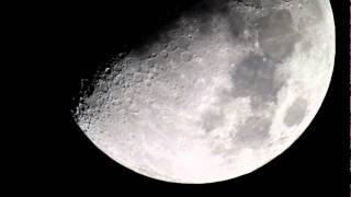 Manually tracking half Moon for five minutes with 2000mm SchmidtCassegrain telescope [upl. by Iatnahs]