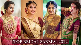 Latest Bridal Sarees Collection 2022  Wedding Sarees Collection  South Indian Bridal Saree Design [upl. by Adan]