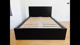 Ikea MALM High Bed Frame w 2 Storage Boxes Black Brown Full Double [upl. by Rodenhouse992]