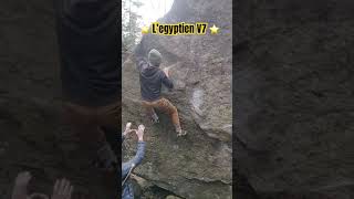 ⭐️ L’Egyptien V7 ✅ VALDAVID 🇨🇦 Secteur MontKing 👑 Bouldering 🪨 Insta  LesBubusClimbers [upl. by Inohs544]