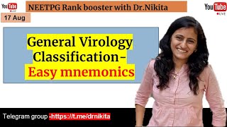 Easy mnemonics General Virology Classification Microbiology mnemonicsCrack NEETPG in 30 days [upl. by Lon]