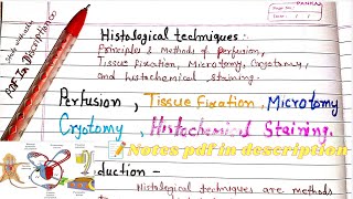 Histological techniques perfusion tissue fixation Microtomy cryotomy and histochemical staining [upl. by Behah715]