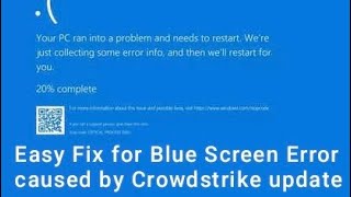 Easy Fix for Blue screen error caused by Crowdstrike update  microsoft windows error [upl. by Ena]