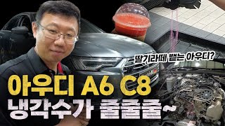 6만키로도 안된 아우디 A6 C8 냉각수가 줄줄줄 Audi C8 A6 Coolant Leak repair Water Pump replacement [upl. by Cathrin255]