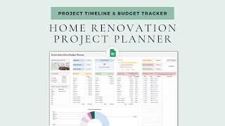 Home Renovation Project Tracker Google Sheets Template amp Excel Spreadsheet  DIY Project Tracker [upl. by Beauchamp950]