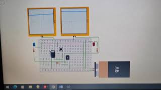 circuito Rc led timer 9v temporizado en tinkercad capacitor y transistor npn [upl. by Eeldarb]