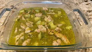 Como preparar TROCITOS DE CARNE DE PUERCO EN SALSA VERDE Y CALABACITAS [upl. by Akirahs]