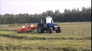 Raking with a Landini 8880 [upl. by Otxis]