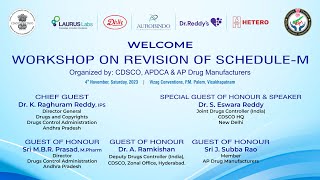 Schedule M Revision Workshop CDSCO  APDCA A P Drugs Manufacturers [upl. by Sasha]