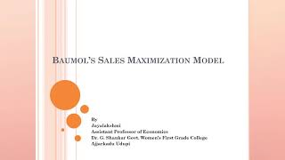 Baumols sales maximisation model [upl. by Estevan571]