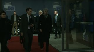 May arrives for meeting with Tusk in bid to save Brexit deal [upl. by Penrose707]