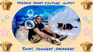 RARE VERSACE JEANS COUTURE OUTFIT Versace Joggers Versace ShirtVersace sneakers [upl. by Lucille487]