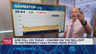 Jim Cramer talks GameStops selloff [upl. by Aloap]