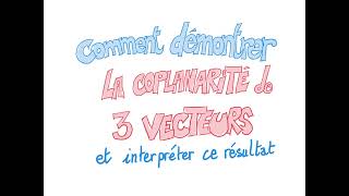 Coplanarité de 3 vecteurs et interpréter  Classe de terminale [upl. by Cohl]