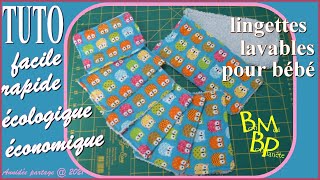 Tuto lingettes lavables pour bébé facile et rapide [upl. by Sremlahc]