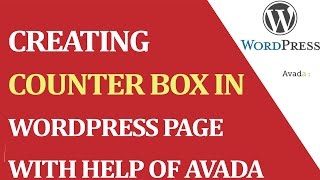 How can we create COUNTER BOX in Avada theme [upl. by Retha764]