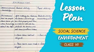 B Ed Lesson Plan  Social Science  Class VII Chapter  Environment [upl. by Asiat]