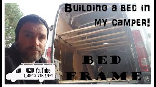 Building a bed in my camper  Iveco Camper Build [upl. by Halyhs]