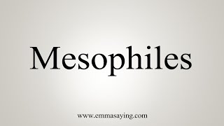 How To Say Mesophiles [upl. by Arlin]