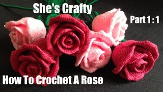 How To Crochet A Rose Easy Crochet lessons to crochet flowers part 11 [upl. by Llerrej]