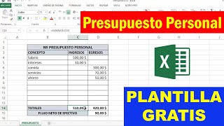 Como hacer un PRESUPUESTO Personal en Excel 🤑💲💻 plantilla gratis [upl. by Rona]