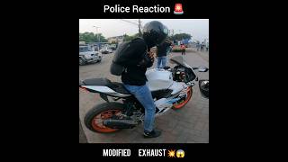 Police reaction on R15 modified exhaust 😱💥 bikerboydipu shorts reaction tranding [upl. by Pul]