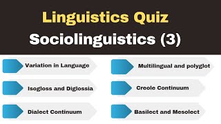 MCQS on Sociolinguistics  Linguistics Quiz  Isogloss  Diglossia  acrolect mesolect and basilect [upl. by Ymmit]