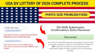 USA DV LOTTERY 2026  USA DV LOTTERY OF 2026  USA DV LOTTERY PHOTO SIZE PROBLEM  USA DV LOTTERY [upl. by Taryn955]