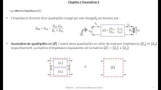 Paramètres S 1ère Partie [upl. by Johny]