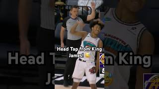 LeBron James taps rookie Jaylen Wells head after he hits the 3 😂🔥Shorts [upl. by Aneladdam]