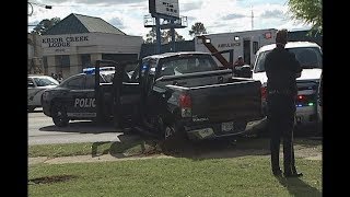 High speed Toyota Tundra police chase through Georgia March 24 2015  Ends in pit manuever [upl. by Ayanal]