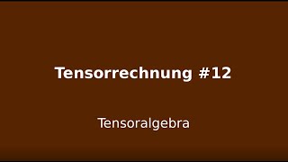 Tensoralgebra Tensorrechnung 12 [upl. by Millard16]