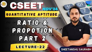 CSEET  Quantitative Aptitude  RATIO amp PROPORTION Part 2 Lec22 unacademy cseet nov24 cs [upl. by Kwabena872]