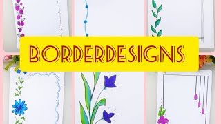 5 Border Designs for project  Project work designs  Assignment front page design handmade [upl. by Adev]