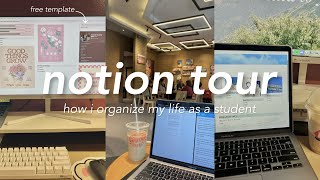 how I organize and boost my productivity as a college student ✧ Notion tour  free template [upl. by Otrebla570]